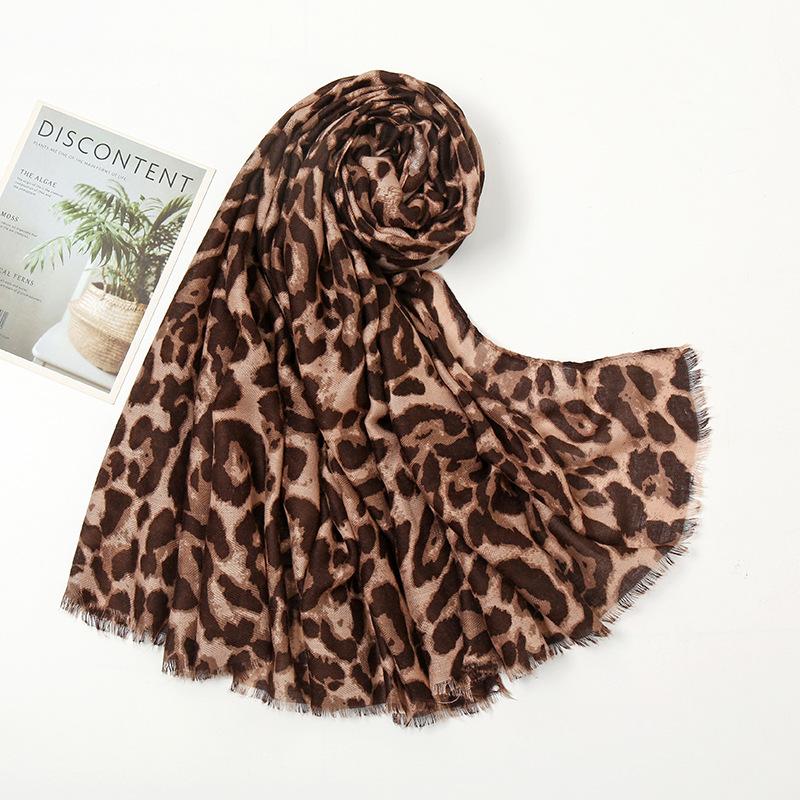 

Scarves Women Khaki Leopard Scarf Autumn Shawls Soft Pashminas Hijabs And Muslim Hijab Animal Print Leopardo CapesScarvesScarves