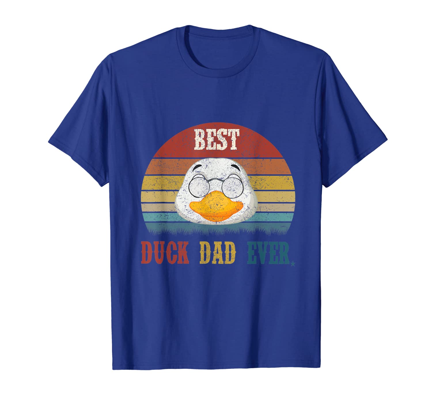 

Retro Best Duck Dad Ever T-Shirt Father's Day Gift, White;black