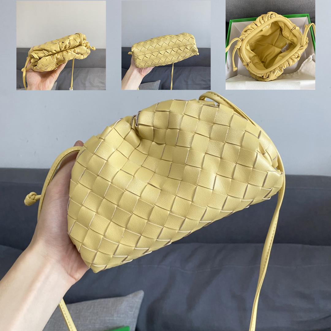 

[WITH BOX] holesale niche woven bag cowhide women's fashion leather Fold versatile one shoulder Crossbody Dumpling Cloud Bag