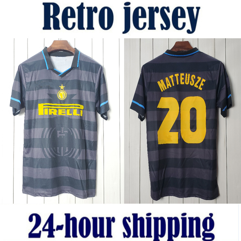 

Retro 97 98 Inter away 1997 1998 soccer jerseys Maillot Foot Camiseta Fútbol, Black