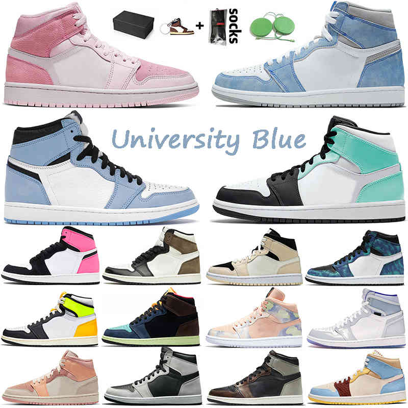 

1s Basketball Shoes Men Women 1 Hyper Royal University Blue Digital Pink Fearless High OG TWIST Chicago UNC White Island Green Off JORDÁN, Black toe 36-46