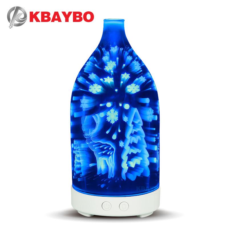 

Humidifier Ultrasonic Air Essential Oil Diffuser Aroma Merry Christmas 3D Creative 100ml With Light Humidifiers