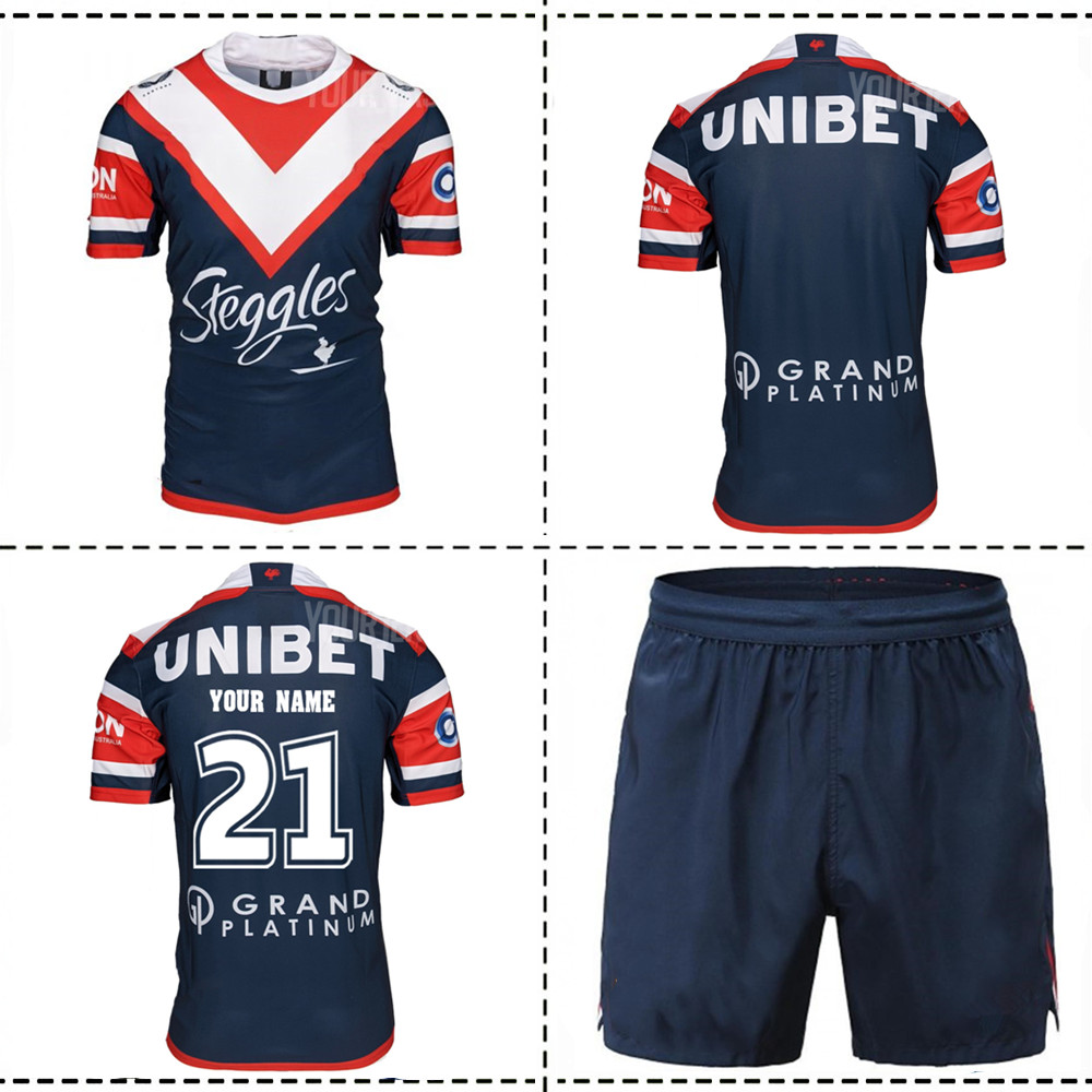 

2021 SYDNEY ROOSTERS HOME RUGBY JERSEY size S--L-XL-XXL-3XL-4XL-5XL, Black