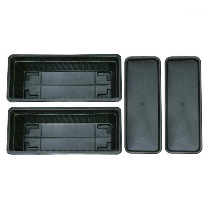 

Planters & Pots 2Pcs Garden Large Capacity Flowerpot Resin Vegetables Planting Basin Dark Green