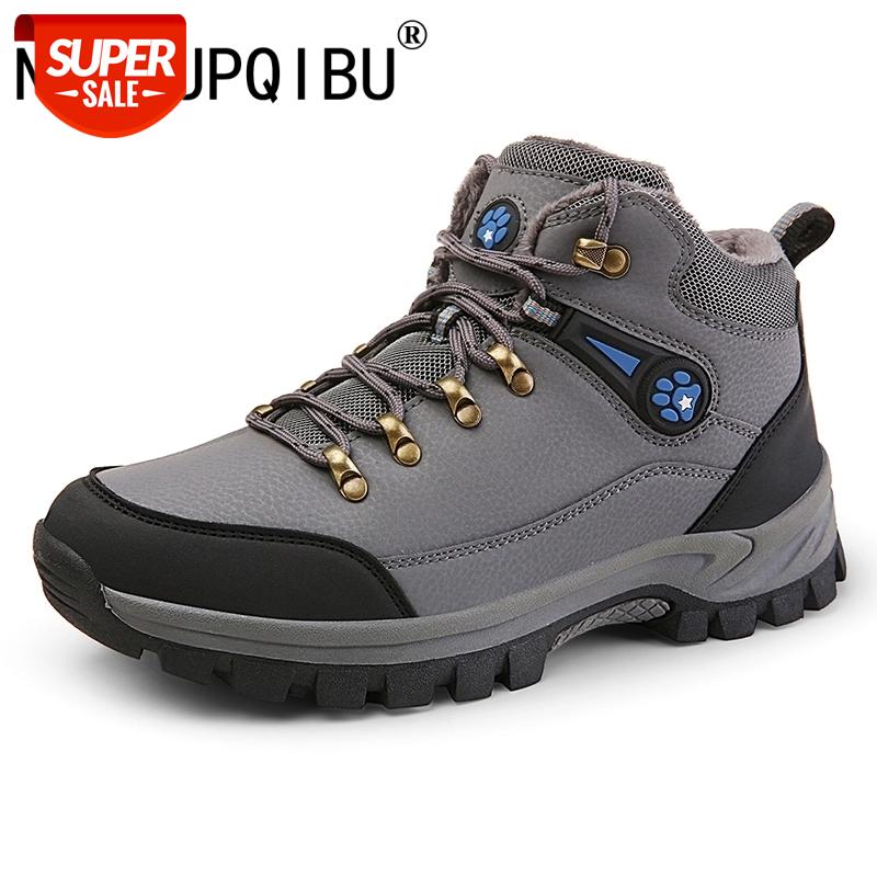 

Safety Shoes Outdoor Trekking Men Warm Winter Boots With Plush Anti-Skid Mountain Climbing Fishing Hiking Shoes Plus Size #Ad3U