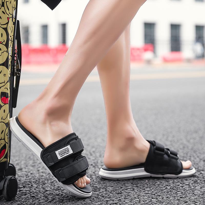 

Slippers Summer Trekking Mens Man Sandals Shoes Gladiator Closed Korean For Roman Slides Sports Flops Sandels Vietnam Sandles Toe, Black