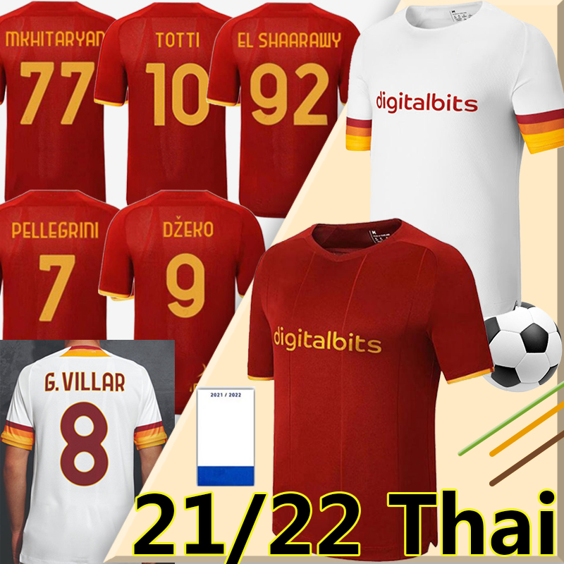 

Thailand 21/22 DZEKO TOTTI ZANIOLO soccer jerseys rome DE ROSSI KLUIVERT PASTOR KOLAROV 2021 2022 MEN KIDS Football Shirts Uniforms, 21-22 home
