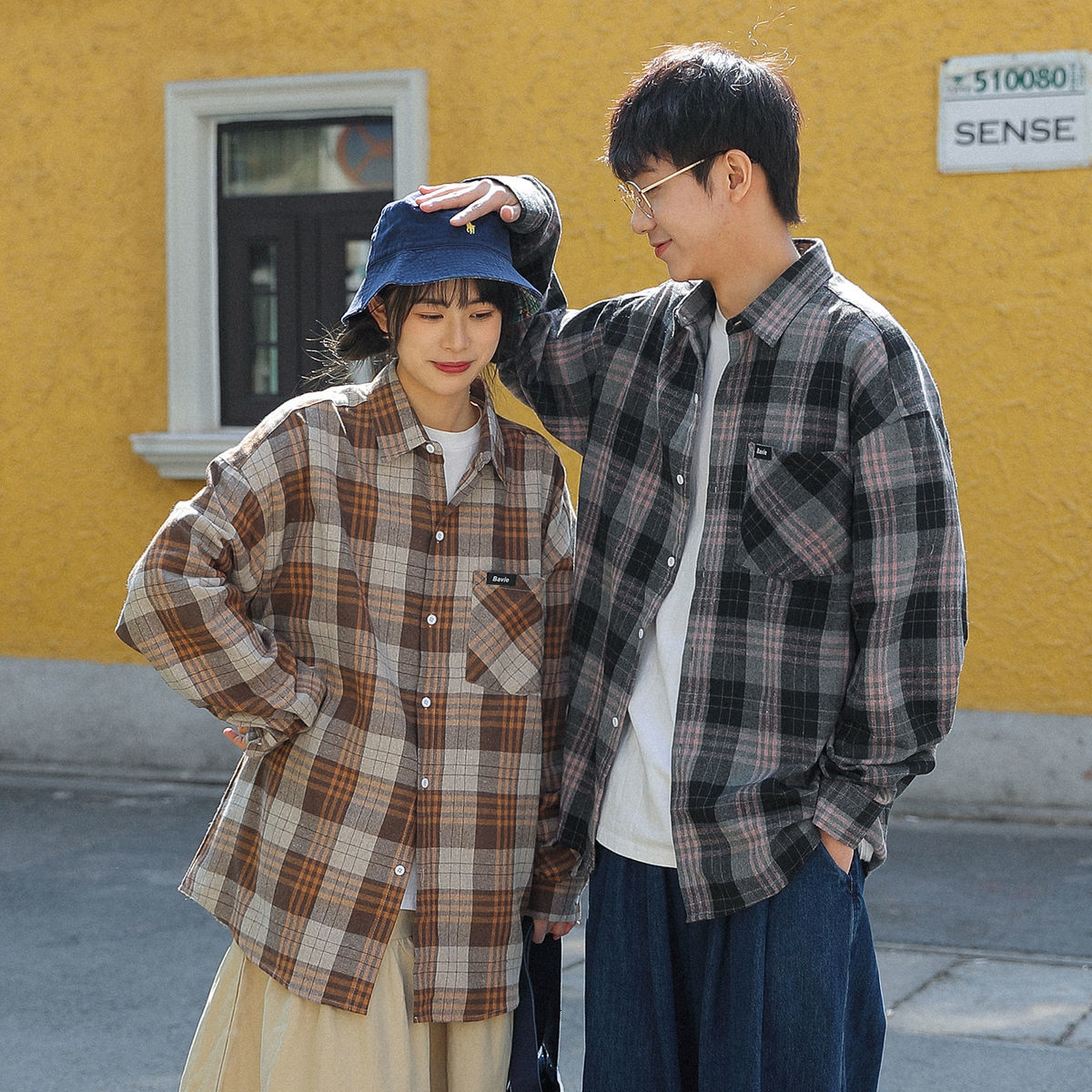 

New 2021 Men's Plaid Printing Loose Long Sleeve Shirt Camisa Masculina French Cuff Mens Fashion Streetwear Shirts S- B6ih, Yellow