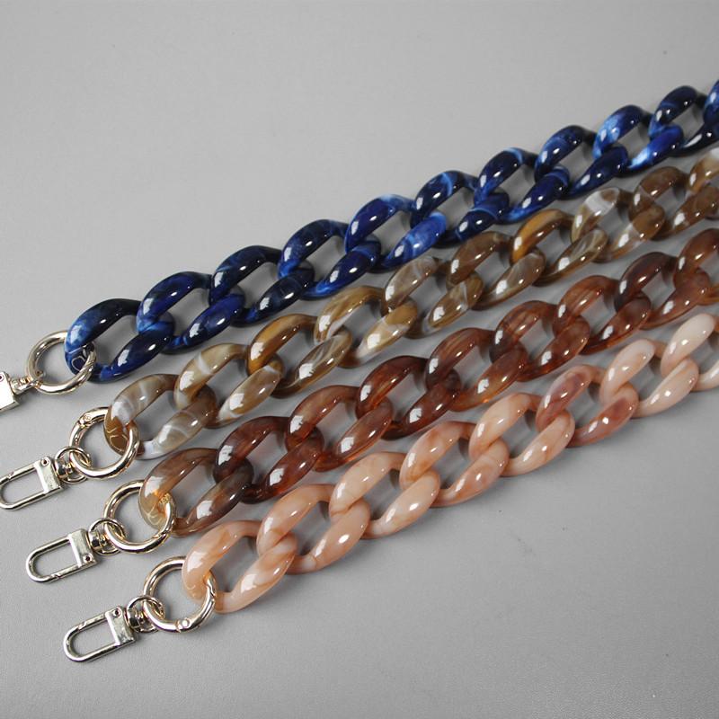 

Bag Parts & Accessories Color Acrylic Shoulder Strap Chain Women Retro Handmade Detachable Resin Fish Bone Chains Crossbody Bags Belt