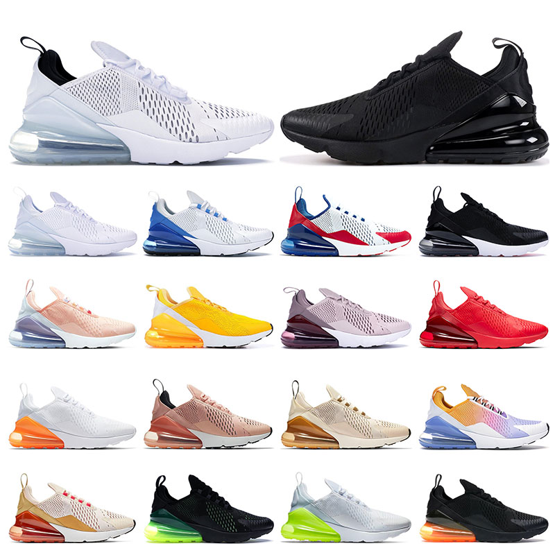 

270 men Running Shoes women trainers Triple Black White Pack Total Orange Coral Stardust Light Bone Photo Blue Barely Rose Throwback Future Sports Sneakers, 32 black glow wolf grey
