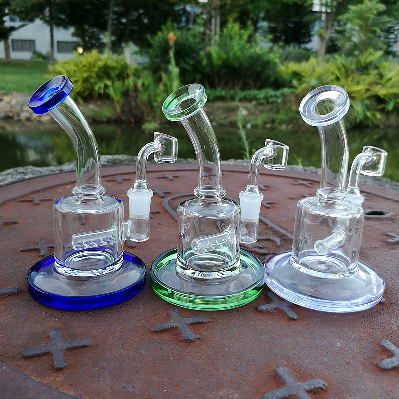 

Mini Bong 6 Inch Colorful Glass Bongs Inline Perc Oil Dab Rigs Slitted Donut Percolator Water Pipes 14mm Female Joint Hookahs With Quartz Banger CS181