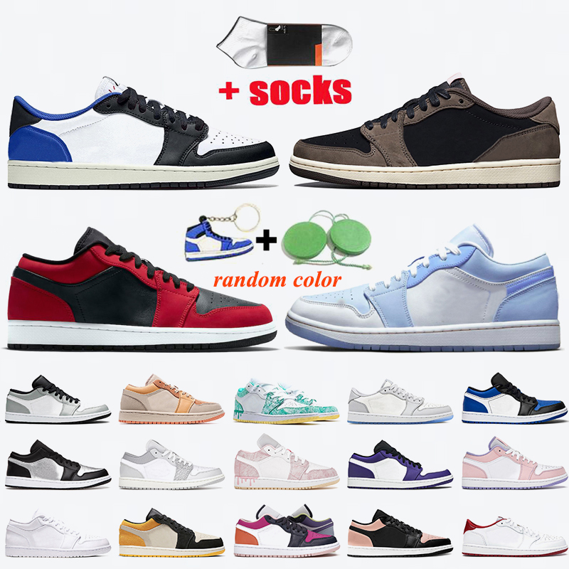 

jordan retro 1 Low Basketball shoes aj jorden 1s Fragment reverse bred UNC Light Smoke Grey Chicago royal toe Paint Drip Panda men women sneakers, #45 low paint drip 36-40