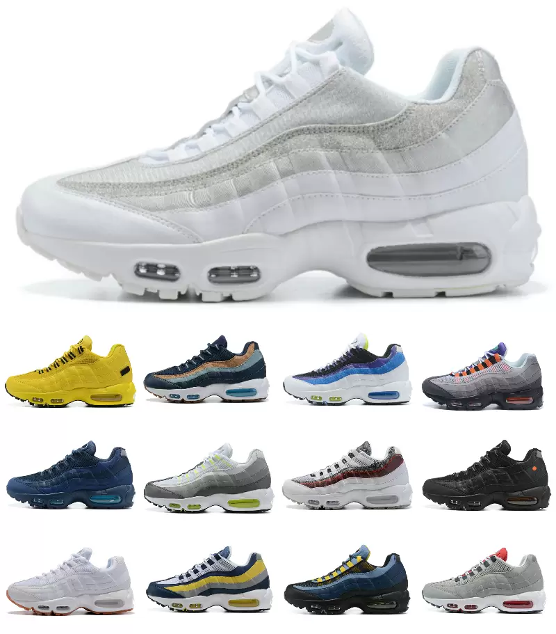 

2021 fashion men women 95 running shoes triple black white Plum Chalk OG Neon Plant Color Pure Platinum Yellow Light Green Smoke Grey mens trainers outdoor sneakers, Box
