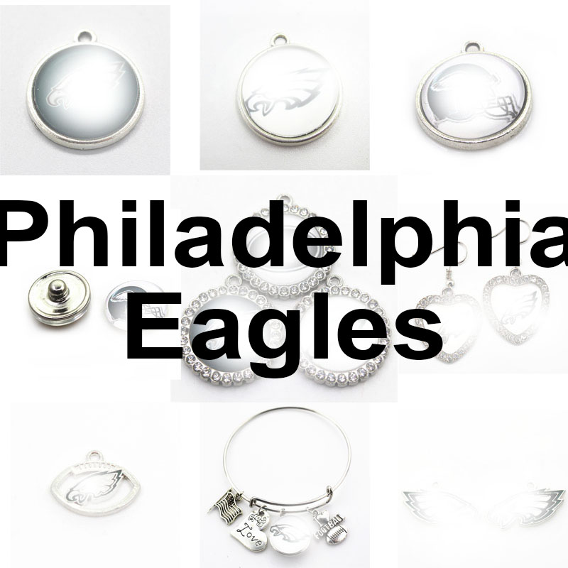 

Football Team Philadelphia Sport Charms Eagles Dangle Hanging Charms DIY Bracelet Necklace Jewelry Accessory America Charms, Bronze;silver