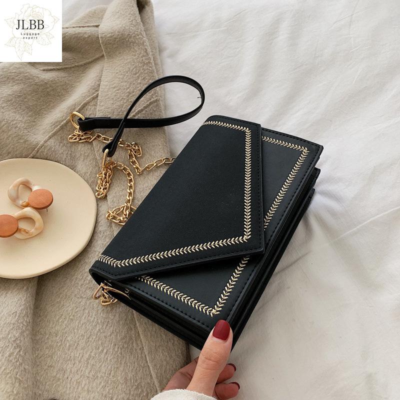 

European Fashion Casual Square bag 2021 New High quality PU Leather Women's Designer Handbag Simple Shoulder Messenger Bags, Black