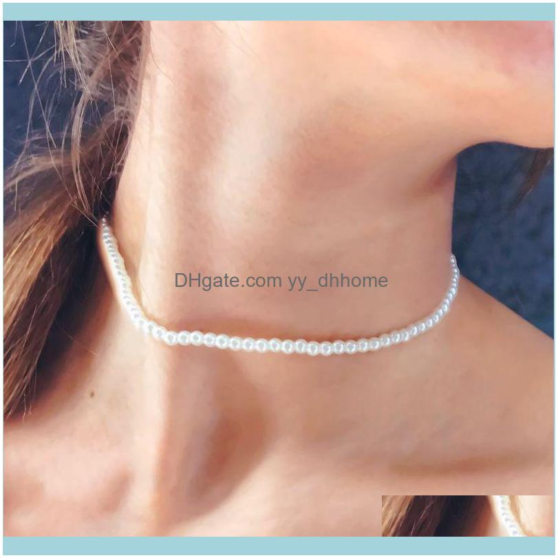 

Necklaces & Pendants Jewelryelegant White Imitation Pearl Choker Necklace Big Round Wedding For Women Charm Fashion Jewelry Chokers Drop Del