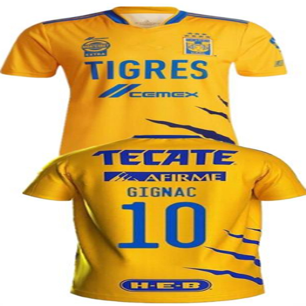 

2021 2022 UANL Tigres GIGNAC Soccer Jerseys 21 22VARGAS Camiseta Maillot Home away Third Pizarro Mexico MEN Football Shirts, Black;yellow