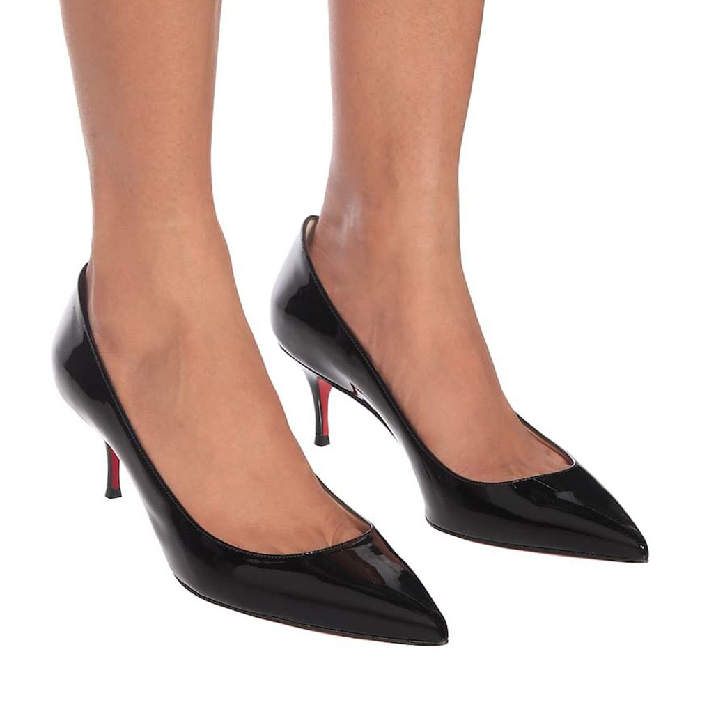 

Women Dress Shoes Low Heels Party Pumps Red Bottom Paris Heels,Black LeatherLow Heel Reds Soles Rubber sole casual days high quality Items s