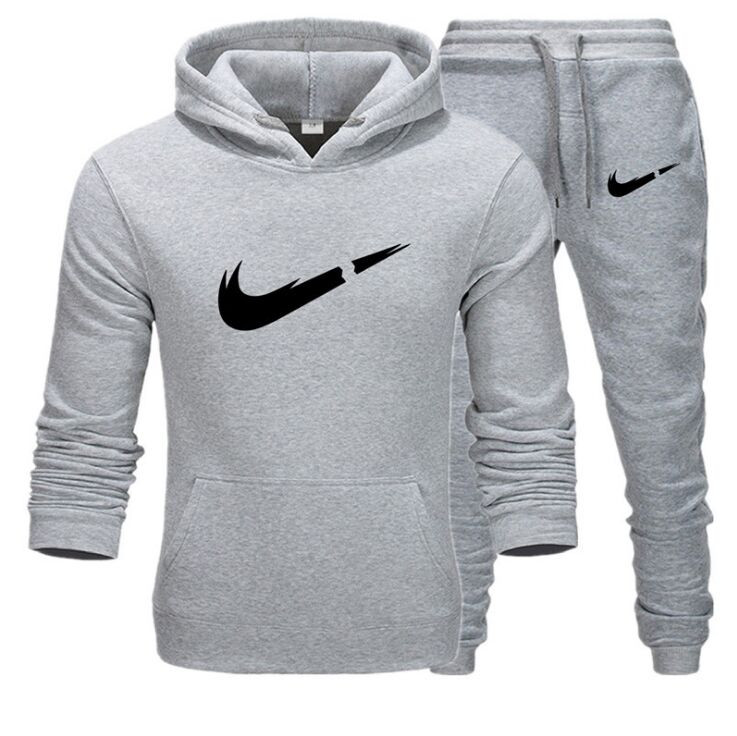 

New 2021 Hoodies Men And Women 2 Piece Set Hoodie+Sweatpants Sweatshirt Trend Hip-Hop Jogging Fleece Cotton Tracksuit white black, Gray