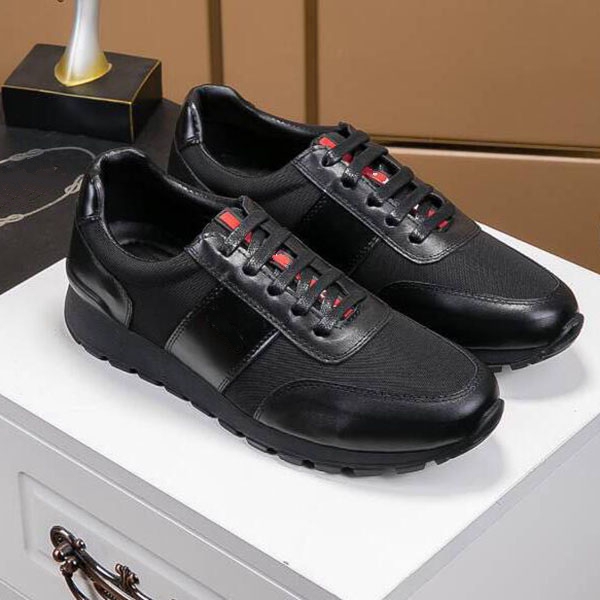 

Men Fashion Casual Shoes America's Cup progettista Sneakers Patent Leather and Nylon lusso Sneakers mens shoes, Black