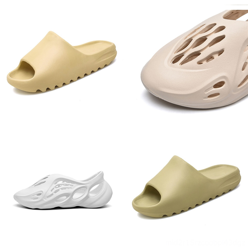 

6n8dK New Foam Runner Bone Sandals Slides Foam Summer kanye Desert Brown west Toddlers Resin Sand Beach Mens Kids kanye west slipper, Black;grey
