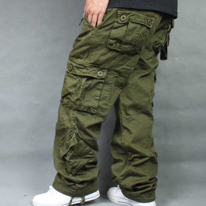

2021 New Trousers of Cargo Men Fashion Hip Hop Harm Cotton Pants Loose Monkeys Male Joggers Clothes Plus Size J2ef, Khaki.