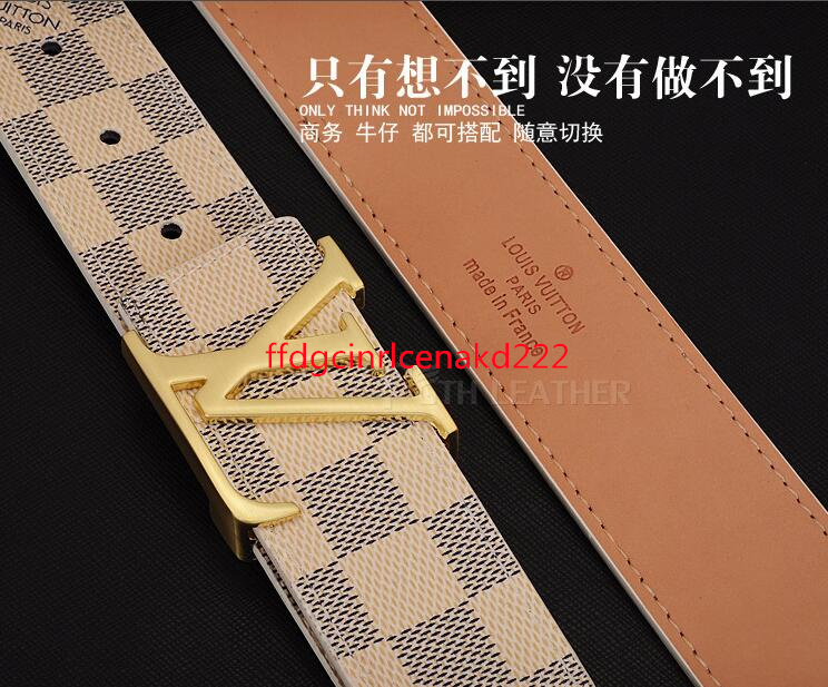 

074 lvlouisVitton FASHION Classic MENS Belt Men Women Belt Genuine Leather Belt buckle Waist business Belts HOT