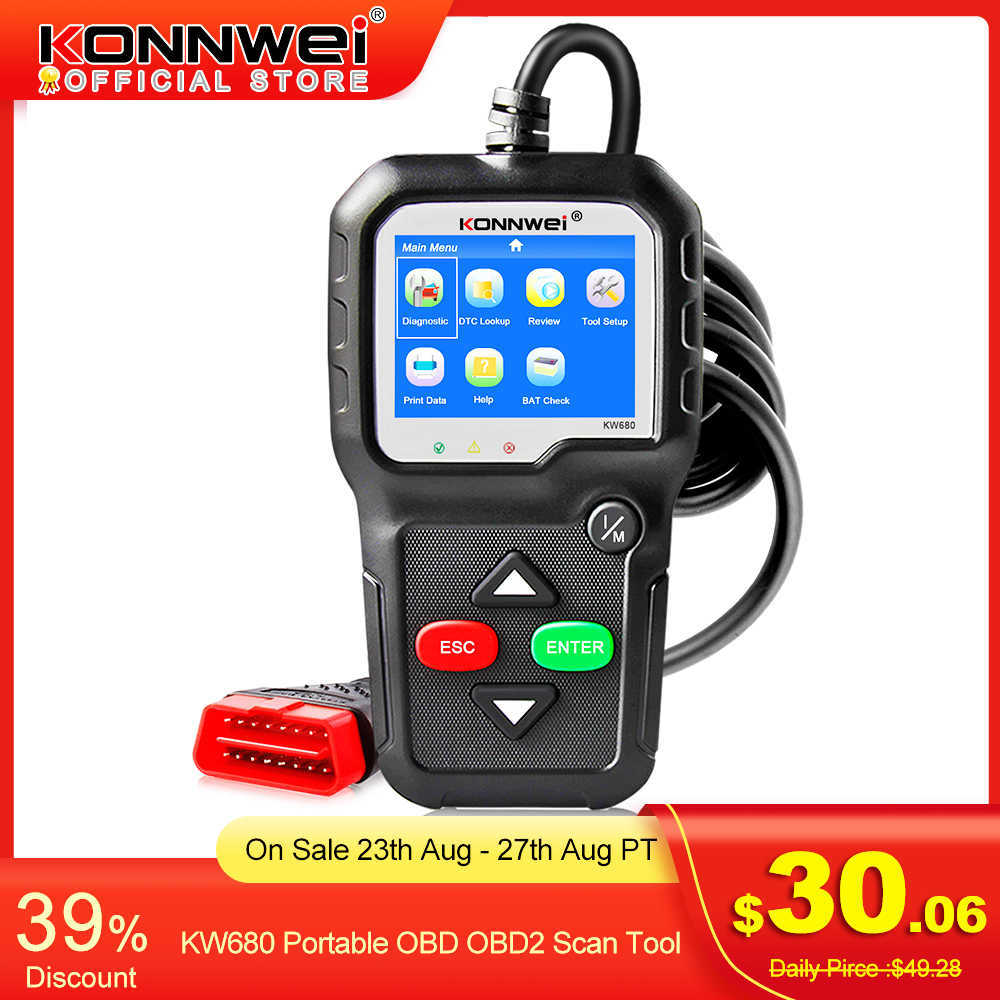 

OBD2 Scanner OBD 2 Car Diagnostic Auto Tool KONNWEI Diagnostic Tools KW680S Russian Language Car Scanner Tools