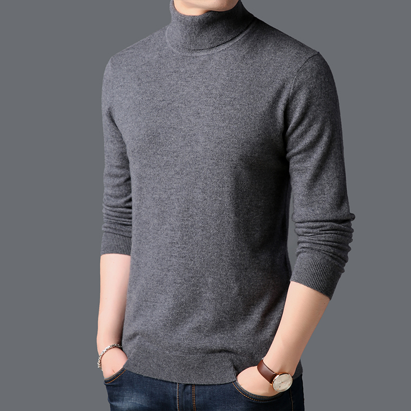 

2021 New 100% Wool Warm Turtleneck Mens High Quality Casual Pullovers Solid Sweater Men Baad, Butterfly purple