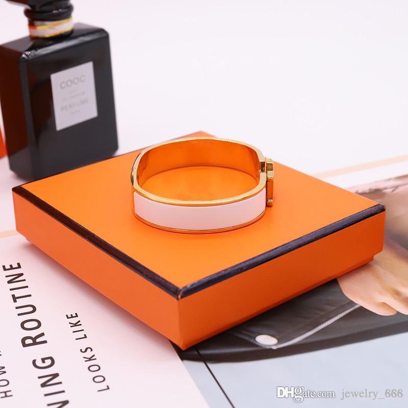 designer titanium love Bangle Women Men Enamel Bangles Jewelry Rose Gold Silver H Letter Bracelets with Original box-image-740116932