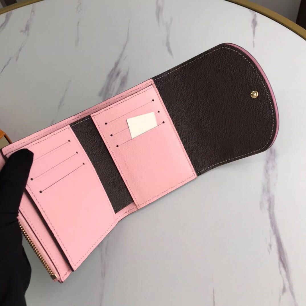 

Fashion Women Wallet leather multicolor coin purse short wallet Polychromatic purse lady Card holder classic mini Hasp pocket, Pink