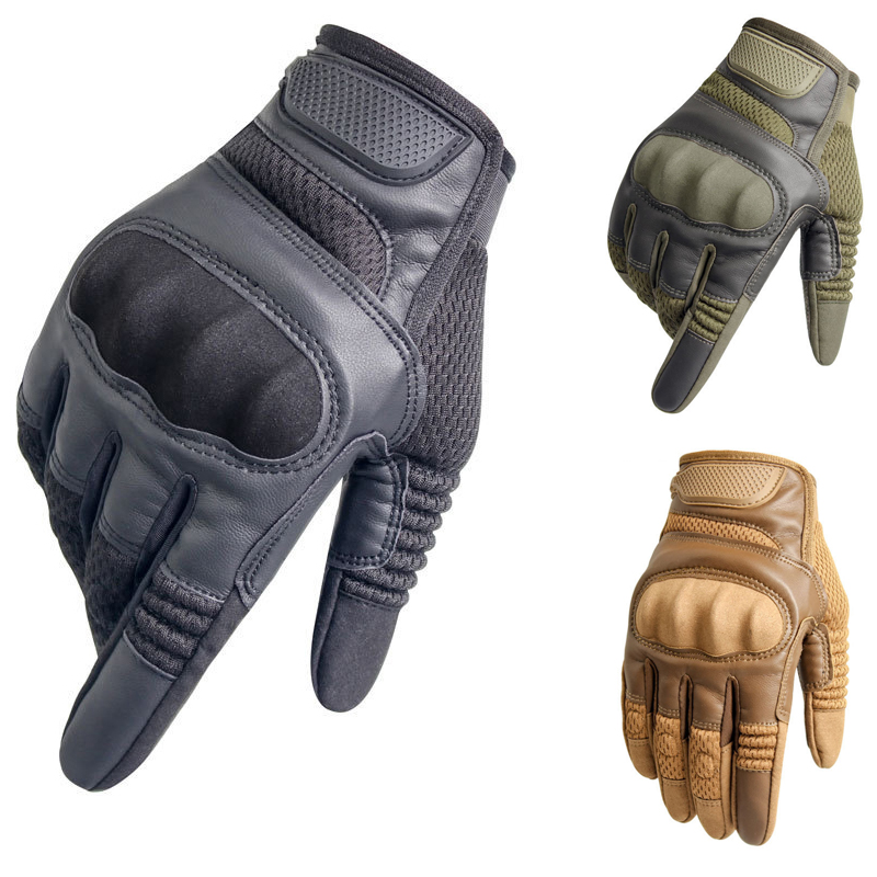 

Touch Screen Gloves Tactical Rubber Hard Knuckle Full Finger Gloves Men Military Paintball Airsoft Bicycle Hiking Leather Glovesg