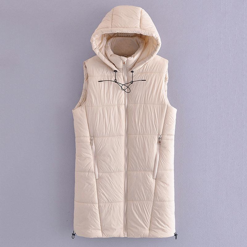 

Women's Vests NICE Winter Cotton Padded Sleeveless Vest Women Ladies Casual Waistcoat Female Long Jacket Warm Puffer Coat, Black;white