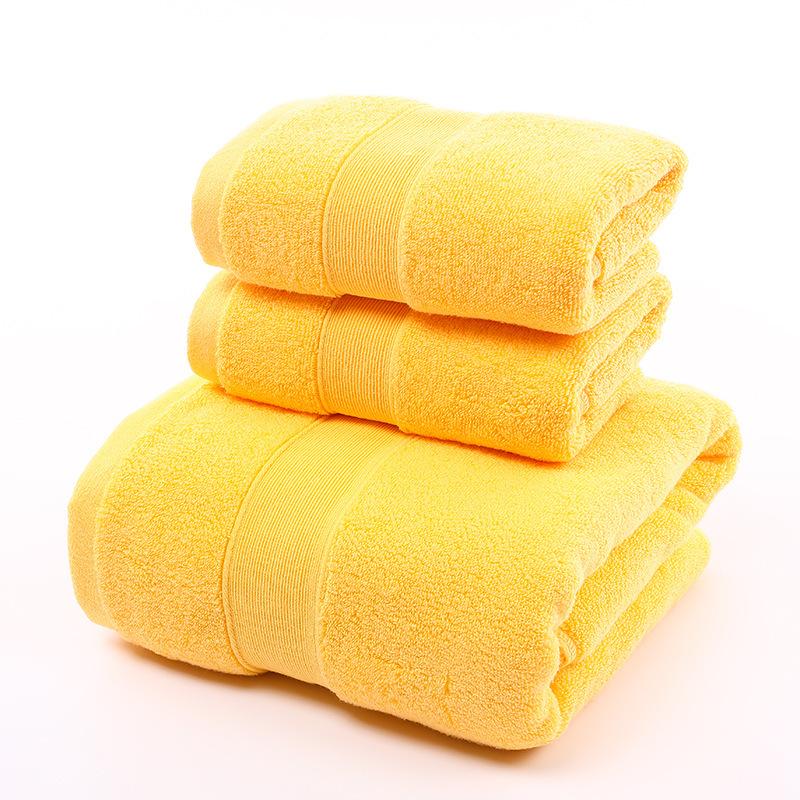

Towel 3pcs/set Soft Towels Set 100%Cotton Bath Hand Washcloth Highly Absorbent El Quality For Bathroom