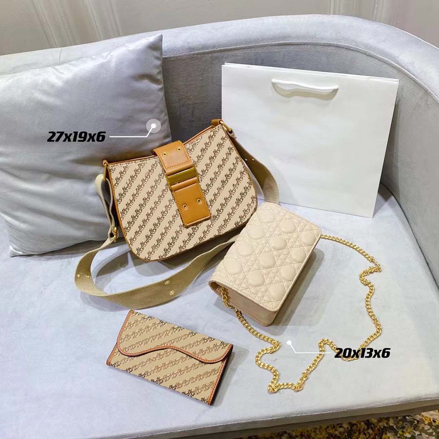 

High-quality luxury designer women's 3-piece handbag fashion bags combination bag large-capacity portable multi-function daily backpack 015, #17 box