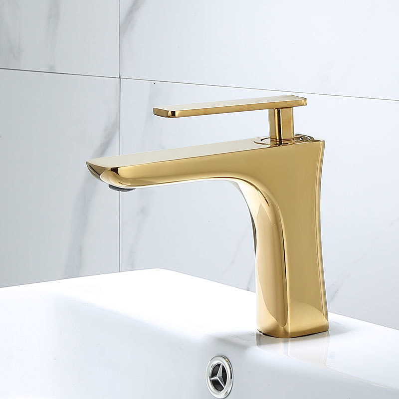 

2021 New Faucets Elegant Brushed Gold Bathroom Faucet Hot and Cold Basin Mixer Tap Brass Toilet Sink Water Crane 9t2d