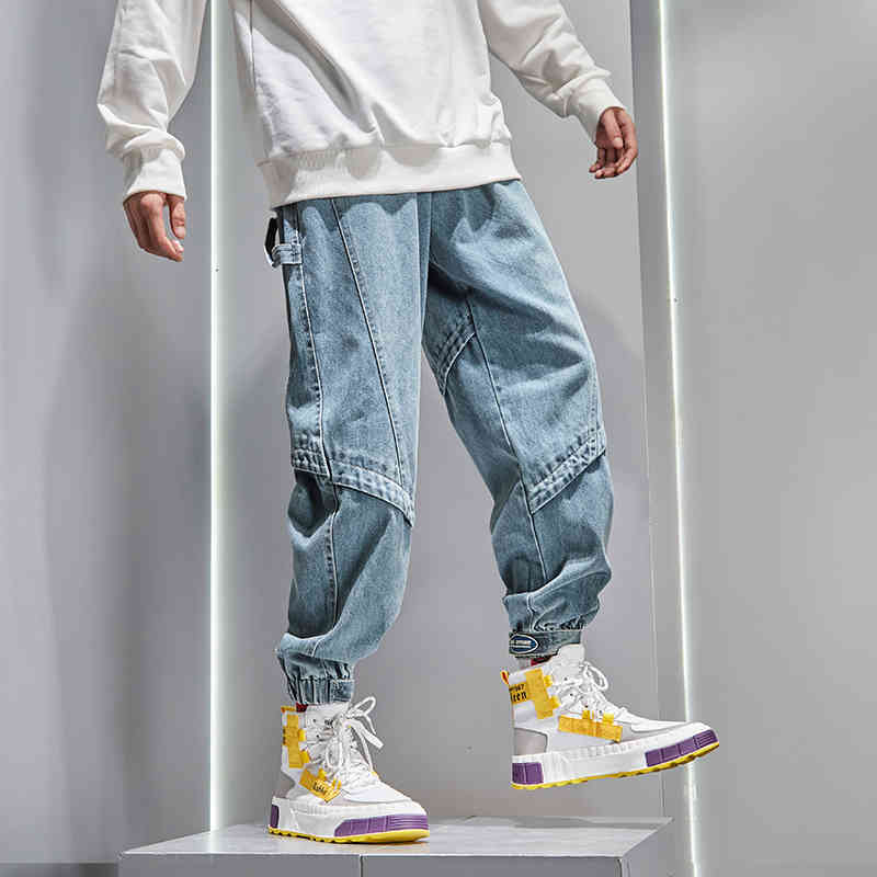 

Women's Jeans Tkomde men's baggy jeans, male model, fitted, Japanese vintage, for racing 53OQ, 1# shoe box