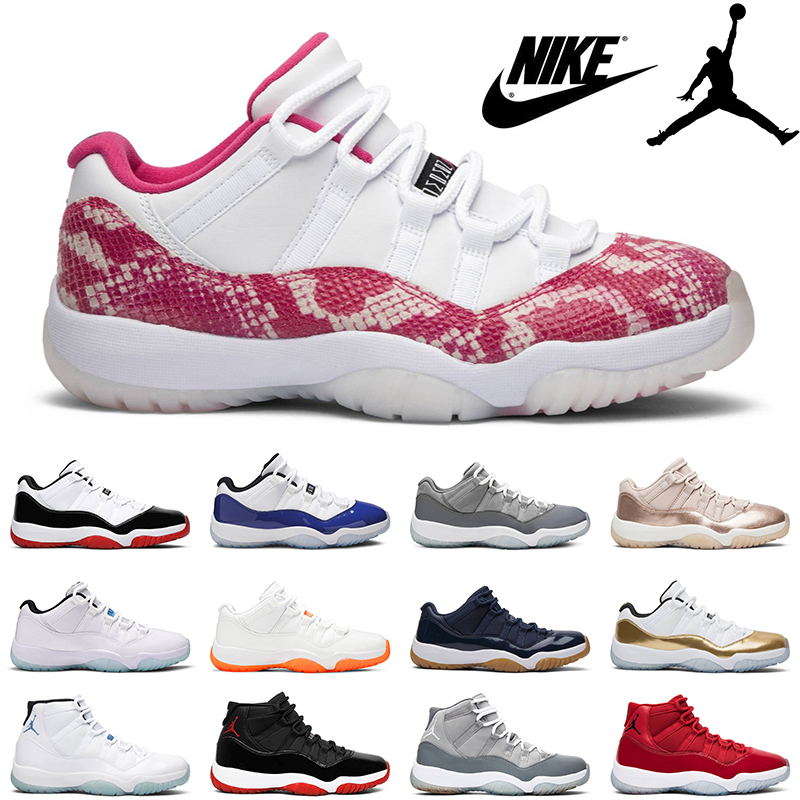 

Nike Air Jordan 11 Retro Low Pink Snakeskin Basketball Shoes 11s Legend Blue Bright Citrus men women mens trainer, Low concord sketch