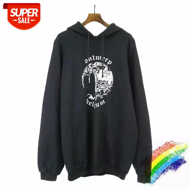 

2020FW Oversize Kanye West Vintage Hoodie Men Women 1:1 High Quality Pullovers Best Quality Sweatshirts #7m8Z, Black