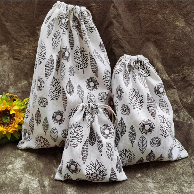 

Coffee Tree Leaf Linen Gift Bag 8x10cm 9x12cm 10x15cm 13x17cm 15x20cm Party Candy Favor Holder Sack Makeup Jewelry Pouches