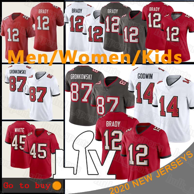 

12 Tom Brady 87 Rob Gronkowski 13 Mike Evans Football Jersey Chris Devin White Godwin Mike Alstott Antonio Brown Leonard Fournette II, Hiadao