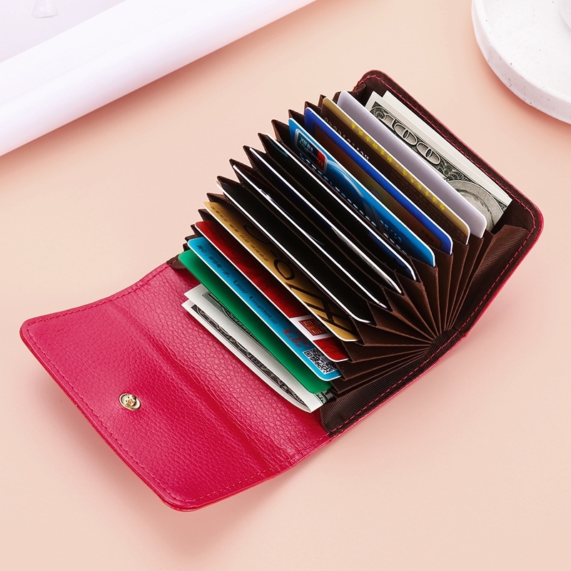 

Card bag women's Korean version multi slot zero wallet cowhide high-capacity organ multifunctional driver's license bank card cover, Blue