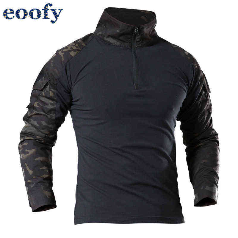 

Male Military Uniform Tactical Long Sleeve T Shirt Men Camouflage Army Combat Shirt Airsoft Paintball Clothes Multicam Shirt Top H1223, Cp