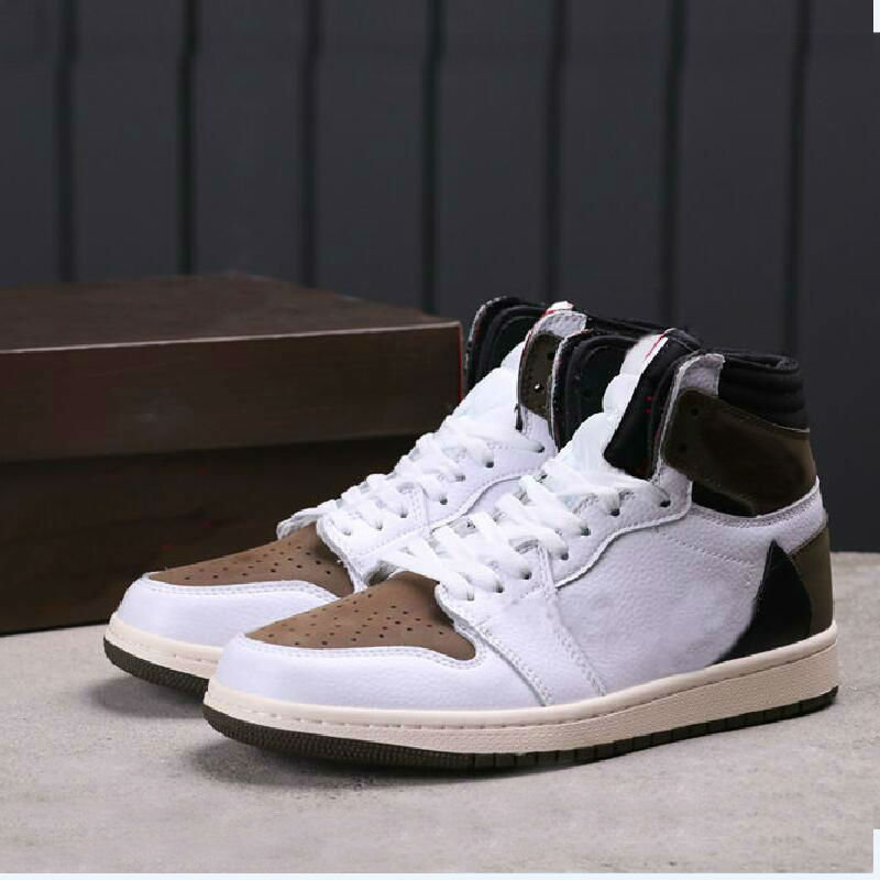 

Travis Scott 2.0 1S High OG TS 1 Low Dark Mocha Basketball Shoes Men Women outdoor Sports Sneakers Mens Trainers