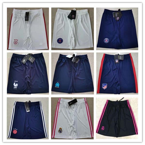 

20 21 Real Madrid Soccer shorts cortos de futbol 2020 2021 Marseille pants football shorts best quality, Black;red