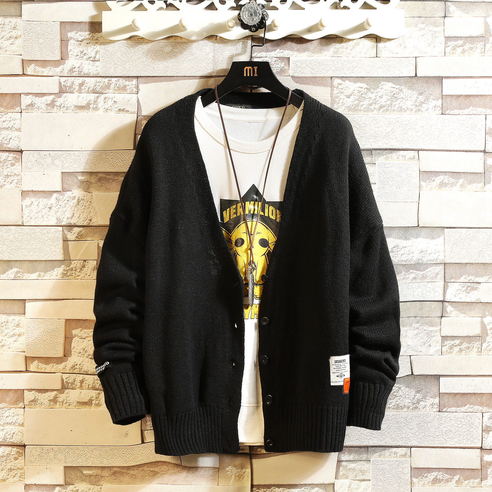 

2021 New Sweaters Men's Black Grey Long Sleeves Autumn Winter Pullover Knitted O-neck Plus Oversize 5xl 76ar, Myk66 3