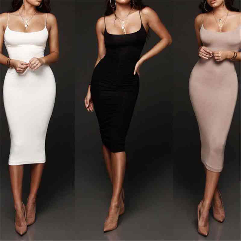 

Sexy Women Bandage Dress Summer Dress Casual Tight Cocktail Party Halter Sleeveless Bodycon Black White Gray, Black;gray