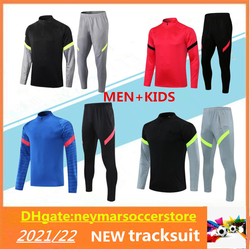 

2021/2022 Soccer Jersey Training Suit Atletico Tracksuit Madrid men and kids survetement chandal 21/22 Maillot De Foot jacket, Black