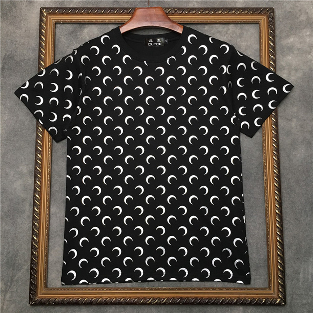 

2021 New Barrett Men's Short-sleeved T-shirt Covered Crescent Pattern Women t Shirts|streetwear 2191001601 Rytd, Black