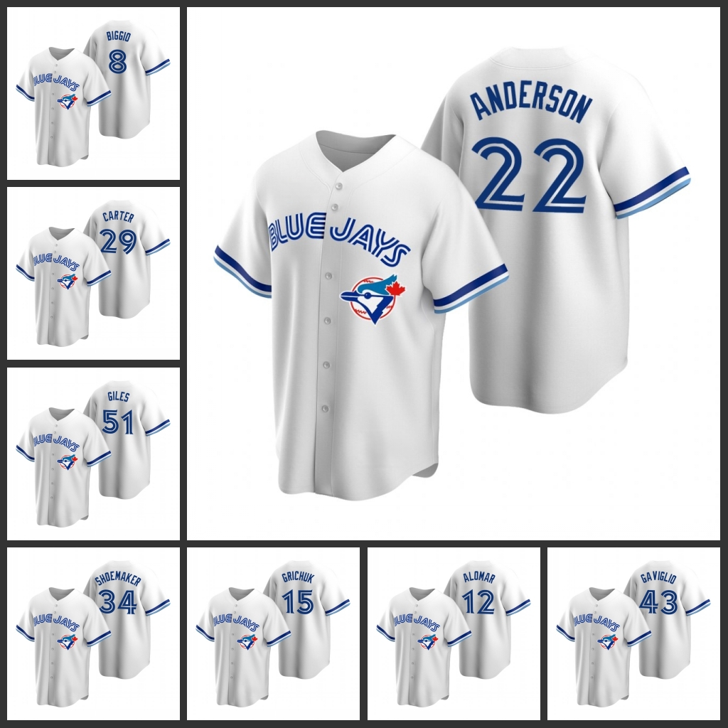 

Toronto Blue Men Jays Chase Anderson Cavan Biggio Joe Carter Ken Giles Cooperstown Collection Home Women Youth Jersey, Black